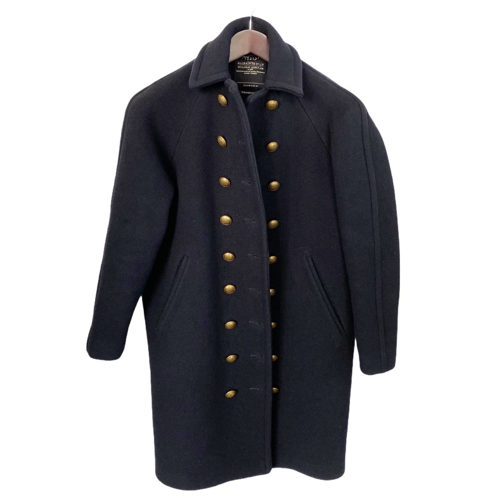 All Saints Bresnef Russian Millitary Coat in Navy Blue | 2 - Picture 5 of 13